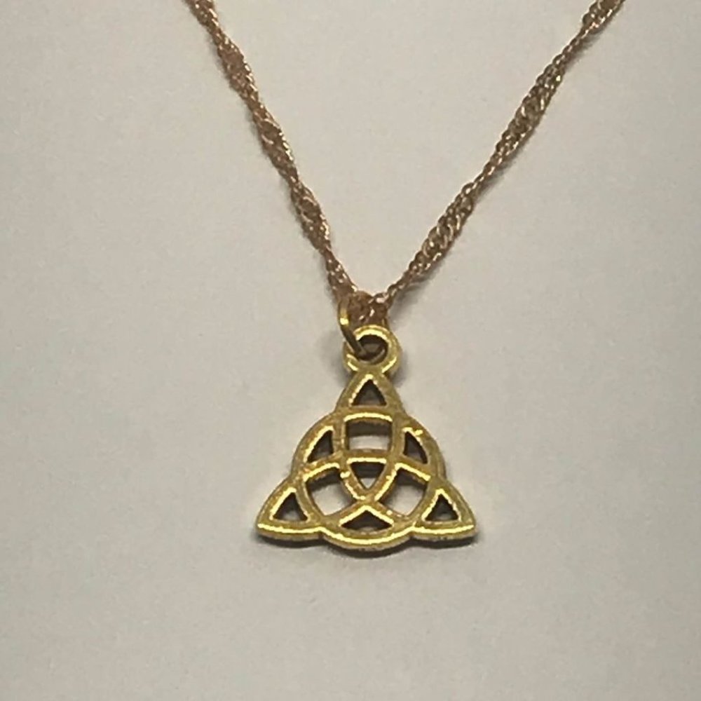 Triquetra Trinity Celtic Knot Charmed Gold Tone